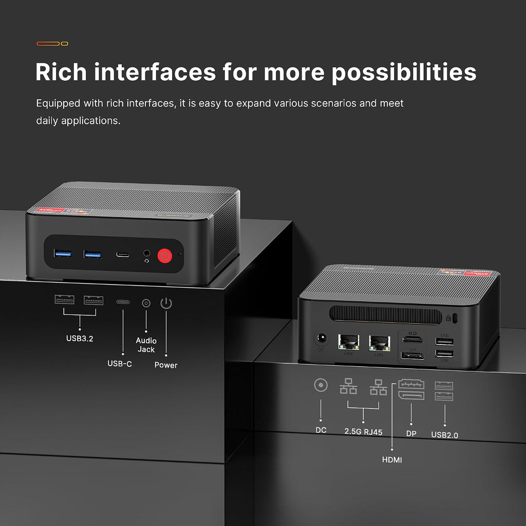 BOSGAME P4 Mini PC with AMD Ryzen 7 5825U (Up to 4.3GHz) | 32GB DDR4 RAM | 1TB NVMe SSD | Dual 2.5G Ethernet | WiFi 6 & Bluetooth 5.2 | Triple 4K Display Support | Ultra-Fast Mini Desktop Computer