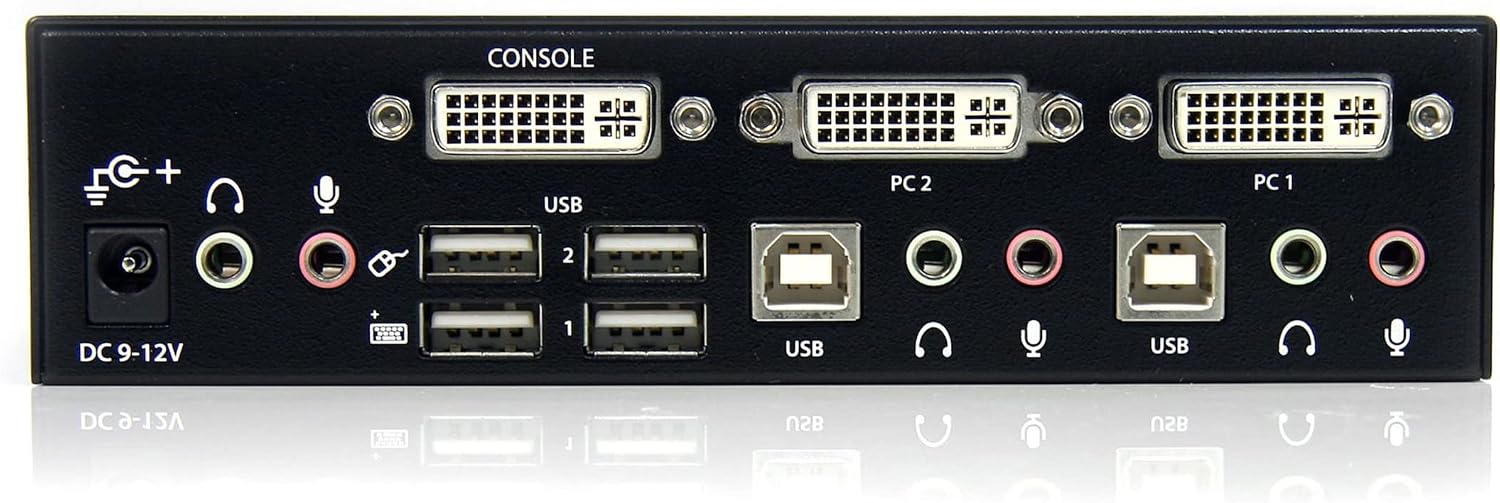 StarTech.com 2 Port DVI KVM Switch - USB DVI Dual Link - Hot-key & Audio Support - 2560x1600 @ 60Hz KVM Switch - KVM Video Switch (SV231DVIUAHR)