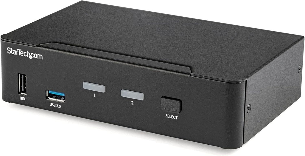 StarTech.com 2 Port DisplayPort KVM Switch - 4K 60Hz - Single Display - Dual Port UHD DP 1.2 USB KVM Switch with Integrated USB 3.0 Hub & Audio-Dell HP Apple Lenovo-TAA Compliant (SV231DPU34K), Black