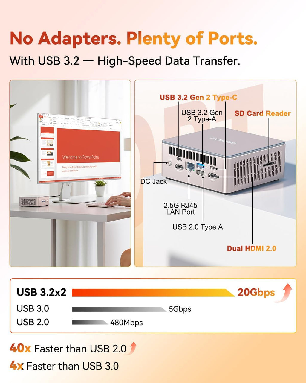 GEEKOM A5 Mini PC with AMD Ryzen 5 7430U, 3-Year Coverage, 16GB RAM(Upgradable, Not LPDDR)&512GB M.2 NVMe SSD, Windows 11 Pro Desktop Computer Support 8K/Wi-Fi 6/BT 5.2/USB 3.2/SD Slot/6x USB