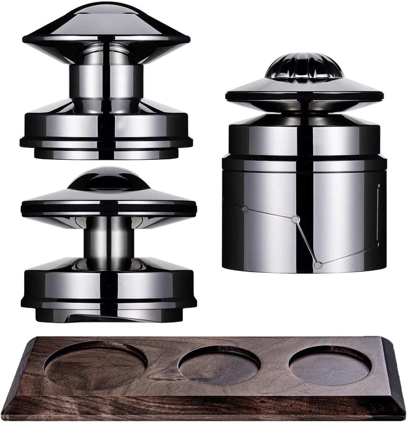 58mm Espresso Accessories Kit, Espresso Accessories, Spring-Loaded Espresso Tamper, WDT Tool, Coffee Distributor, Wooden Storage Stand, Magnetic Fixation, Coffee Machine Accessories for Barista