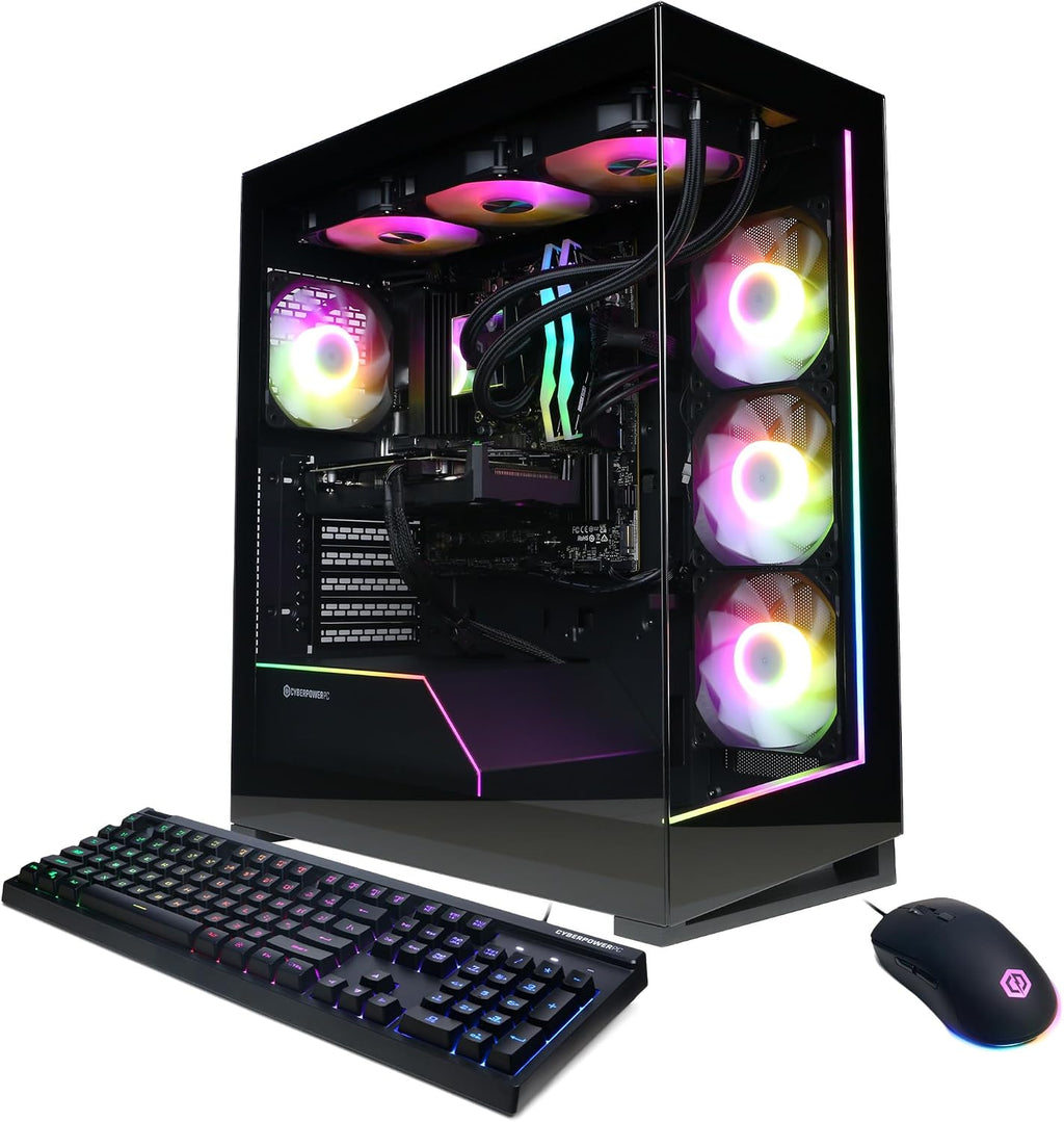 CyberPowerPC Gamer Supreme Gaming PC AMD Ryzen 9 9900X 4.4GHz, Radeon RX 9060 XT 16GB, 32GB DDR5, 2TB PCIe 4.0 SSD, WiFi Ready & Windows 11 Home (SLC10200A2)