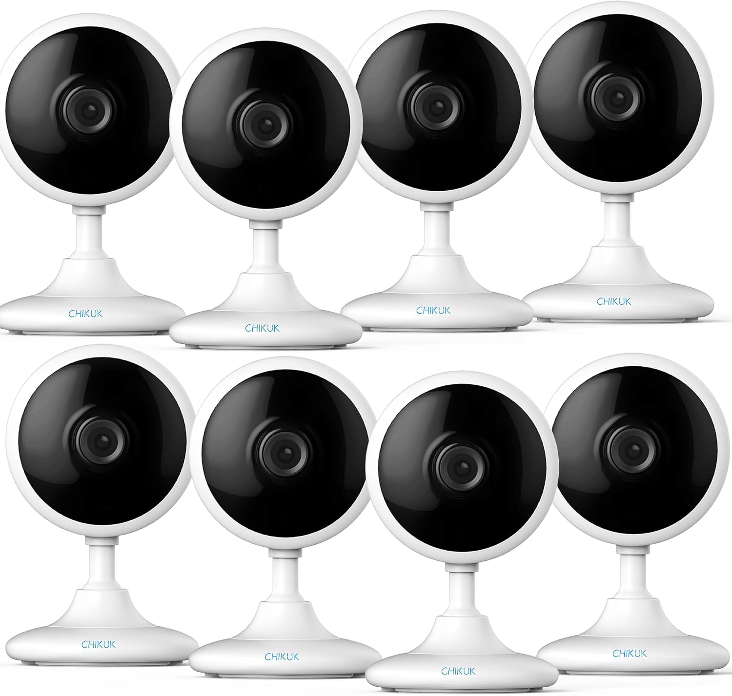 Small Security Cameras, Upgraded Indoor Camera for Pets, Dogs, Babies, Elders, Smart WiFi Home Monitor, App Control, Compatible with Alexa, White, 8PCS