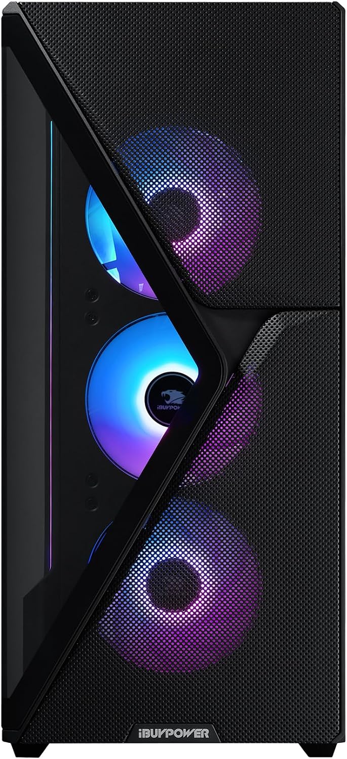 iBUYPOWER Slate MESH Gaming PC Desktop Computer AMD Ryzen 9 9900X CPU, NVIDIA GeForce RTX 5070Ti 16GB GPU, 32GB DDR5 RGB 5200MHz RAM, 2TB NVMe SSD, Windows 11 Home, Keyboard and Mouse - SMA9N57T01