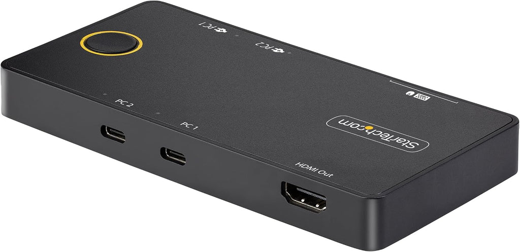 StarTech.com 2-Port USB-C KVM Switch, Single-4K 60Hz HDMI Monitor, 100W Power Delivery Pass-Through for Each Laptop/Tablet, Bus Powered, USB Type-C/USB4/Thunderbolt 3/4 Compatible, TAA