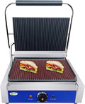 Nonstick Panini Press & Indoor Grill, Gourmet Sandwich Maker, Floating Hinge Fits All Foods, Contact Grill with Removable Grease Tray