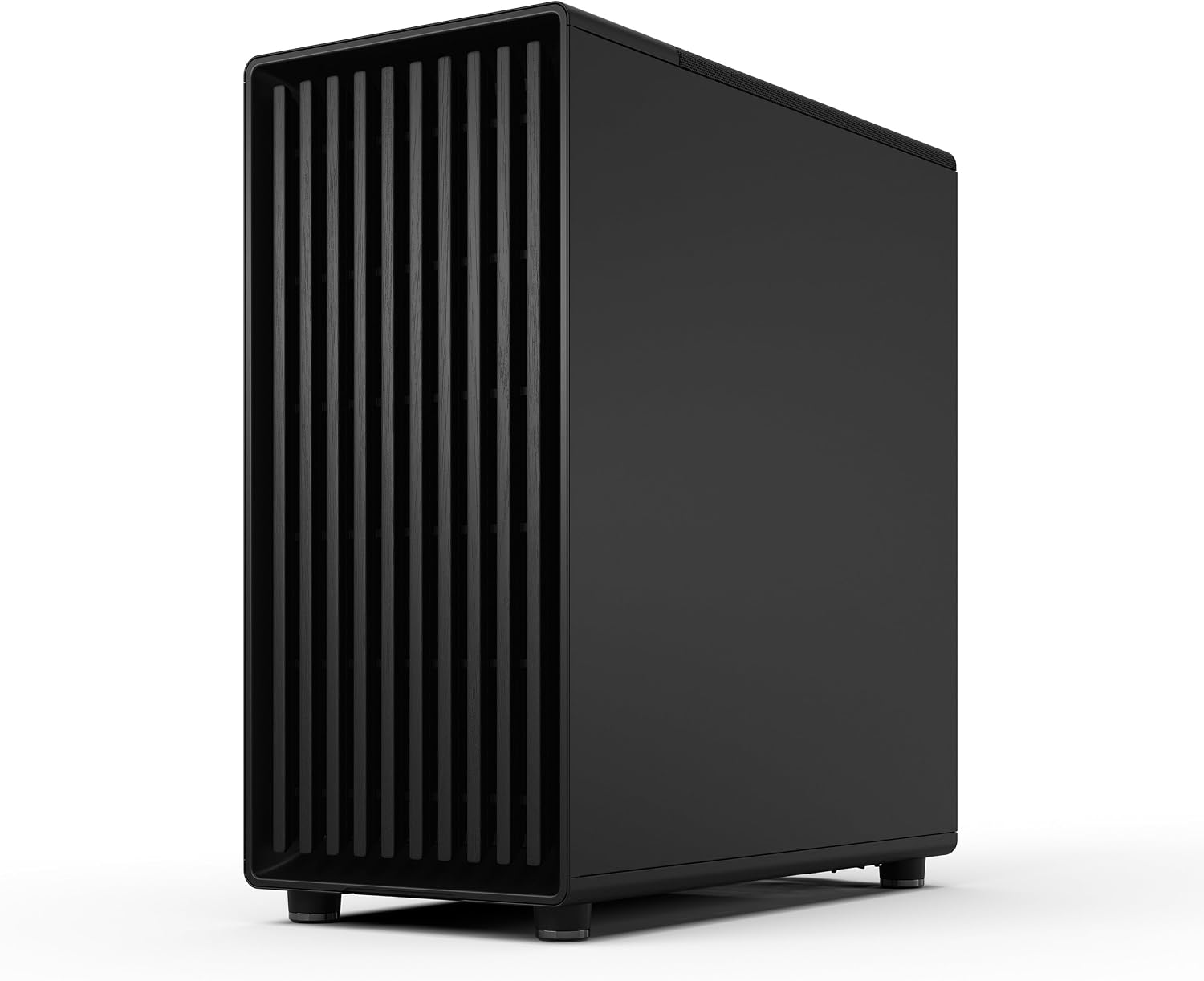 Fractal Design North Momentum Black - Glass Side Panel - Genuine Blackened Oak Wood Front - High Airflow PC Gaming Case - Three Powerful 120mm Momentum Fans Included - ATX Support