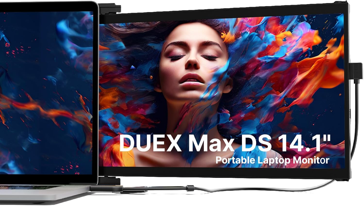 New Mobile Pixels Duex Max DS Portable Monitor, 14.1' FHD 1080P IPS Ultra Slim Laptop Screen Extender, USB A/USB C/HDMI Plug and Play Laptop Monitor, Windows/Mac/Android/Switch Compatible