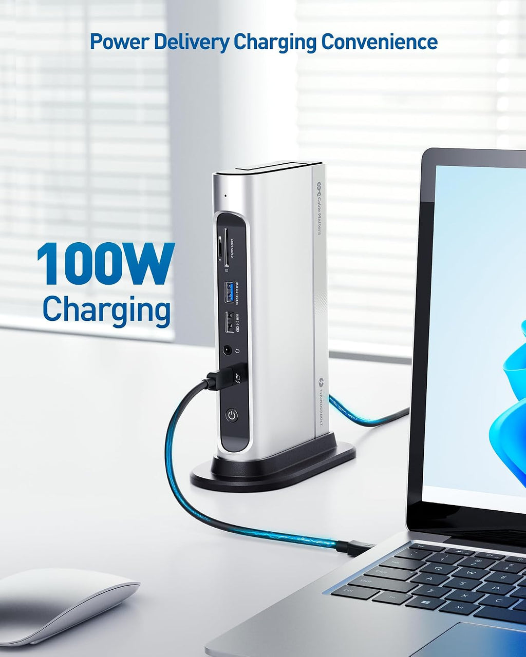 [Intel Certified] Cable Matters 16-in-1 40Gbps Thunderbolt 4 Dock with Thunderbolt Share - Quad 4K Video(2X DP, 2X HDMI) for Windows, Dual 4K (DP or HDMI) for MacBook Pro M1/M2/M3/M4 Pro/Max, 100W PD