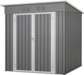 Thanaddo 4x6ft Metal Shed Outdoor Storage Shed,Metal Steel Utility Tool Shed Storage House with Double Lockable Doors and Air Vent for Backyard Garden Patio Lawn Gray