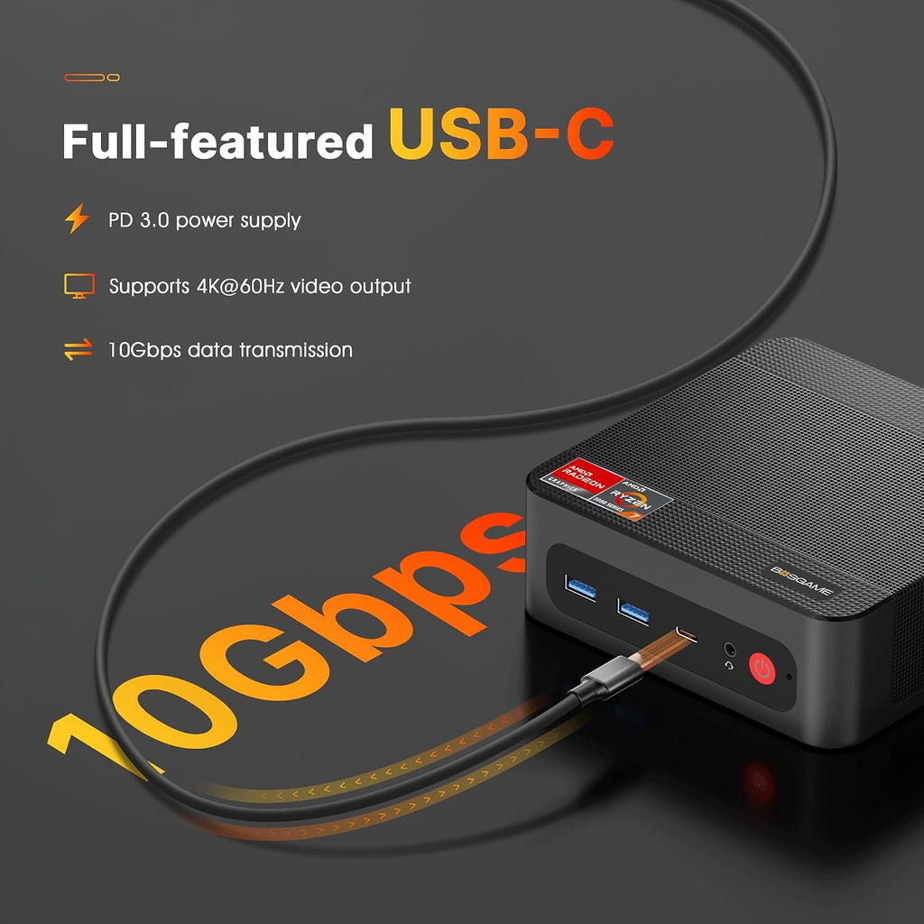 BOSGAME P4 Mini PC with AMD Ryzen 7 5825U (Up to 4.3GHz) | 32GB DDR4 RAM | 1TB NVMe SSD | Dual 2.5G Ethernet | WiFi 6 & Bluetooth 5.2 | Triple 4K Display Support | Ultra-Fast Mini Desktop Computer