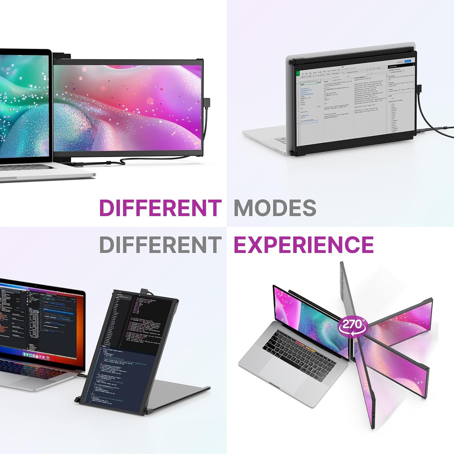 Duex Plus DS New Mobile Pixels Portable Monitor for Laptops(2026 Upgraded), 13.3' Full HD IPS Laptop Screen Extender, USB C/HDMI Powered Plug and Play, Windows/Mac/Android/Switch Compatible