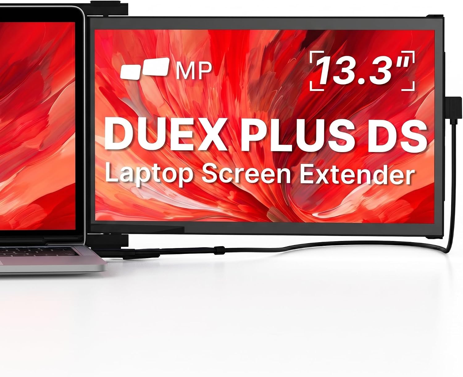 New Mobile Pixels Duex Plus DS Portable Monitor, 13.3' FHD 1080P Ultra Slim Laptop Monitor, HDMI/USB C Plug and Play Laptop Screen Extender for 13'-14' Laptops, Windows/Mac/Android/Switch Compatible