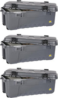 Plano 3 Pack Storage Trunk with Wheels, Gray, Lockable Storage Box, Airline Approved Sportsman Trunk, Hunting Gear and Ammunition Bin, Heavy-Duty Containers for Camping, 108-Quart