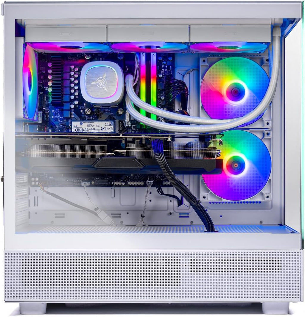 Skytech Gaming Azure 3 Desktop PC, Ryzen 7 9800X3D 4.7 GHz (5.2 GHz), NVIDIA RTX 5080 16GB, 2TB NVMe SSD, 32GB DDR5 RAM 6000 RGB, 850W Gold ATX 3 PSU, 360mm ARGB AIO, Wi-Fi, Win 11