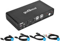 gofanco Dual Monitor HDMI 2.0 KVM Switch (2 Port) – 2x HDMI Extended Display, 4K 60Hz 4:4:4, HDCP 2.2, [HDMI or DisplayPort Input] Keyboard & Mouse Switcher with USB 2.0 Hub and Audio, Cables Included