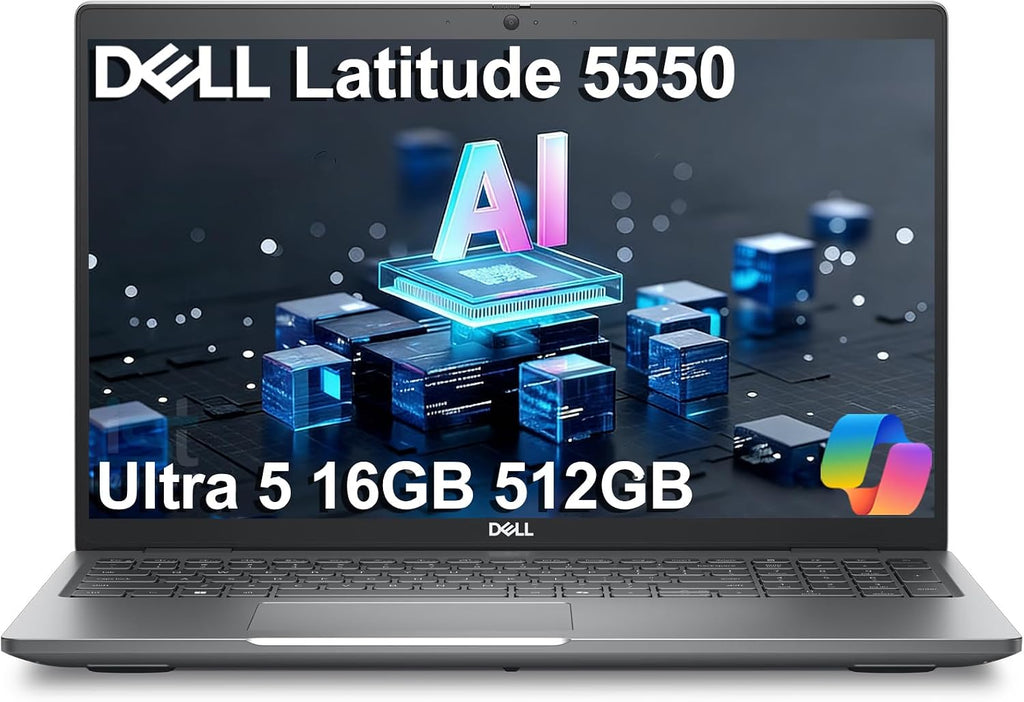Dell Latitude 5550 5000 Business AI PC Laptop (15.6' FHD Anti-Glare, Intel 12-Core Ultra 5 125U (> i7-1355U), 16GB DDR5 RAM, 512GB SSD), Backlit, 1080p Webcam, 2x Thunderbolt 4, Ethernet, Win 11 Pro