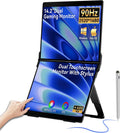 EHOMEWEI X2 Air 2.5K Portable Dual Touchscreen Monitor with Stylus Pen 90Hz 14.2'*2 IPS 2520 * 1680, 400 Nit Brightness, 100% sRGB, for Office/Home/Travel, for Mac/Laptop/Smartphone Extender Screen