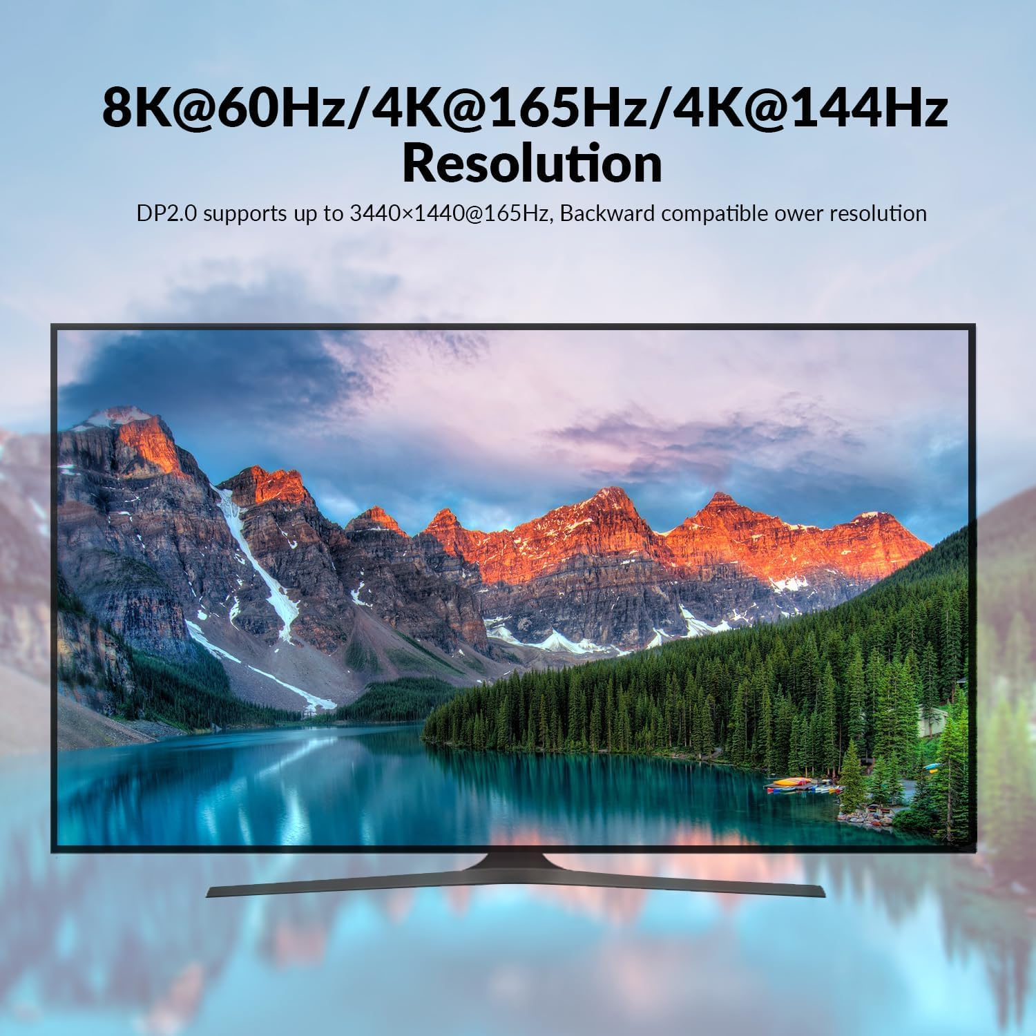 AV Access 8K KVM Switch 2 Monitors 2 Computers DisplayPort 8K@60Hz 4K@165hz/144hz, DP KVM Switch Dual Monitors with USB 3.0 Ports, Audio, Fast Hotkey or IR Remote Switch, with 6 DP Cables