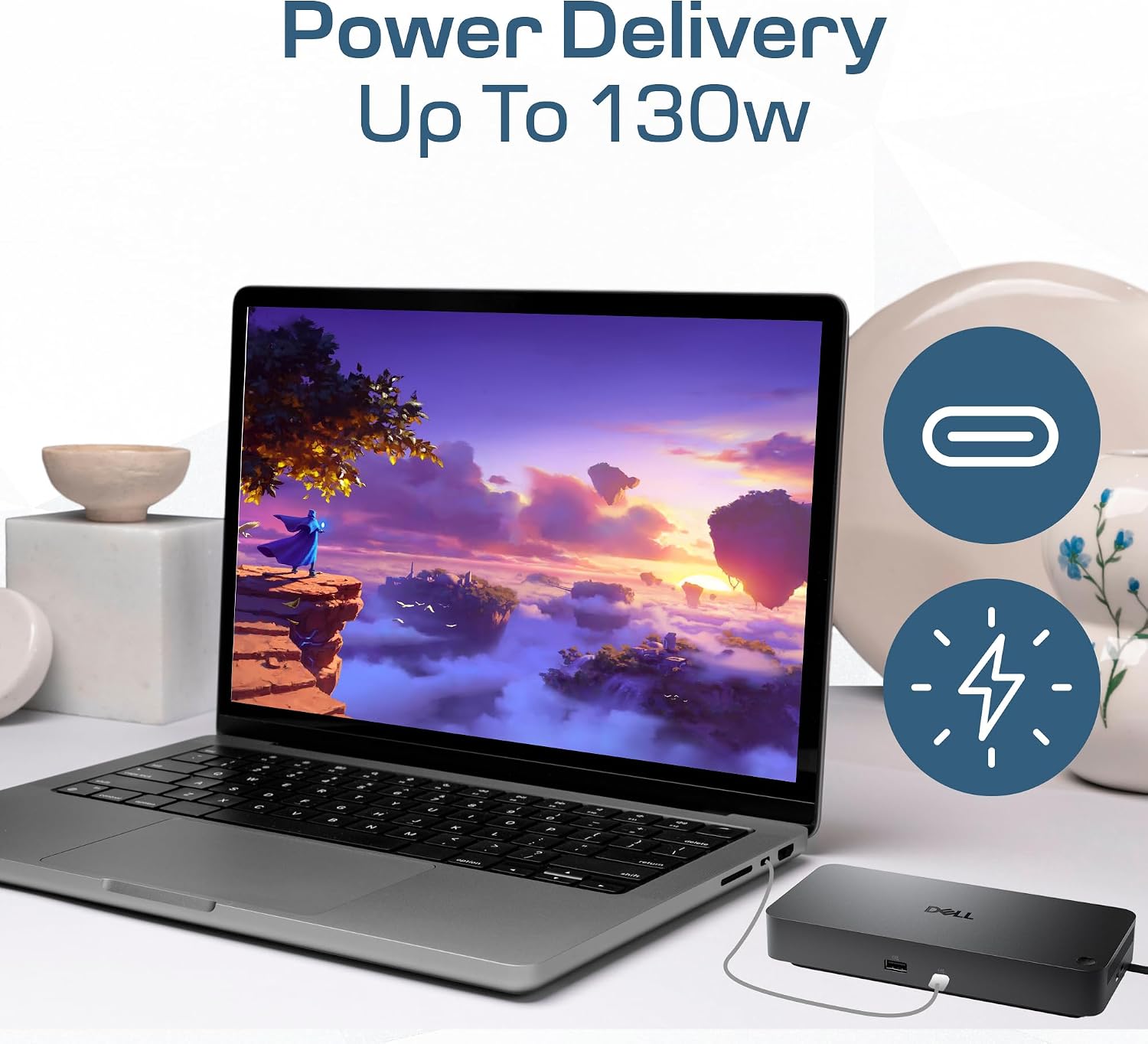 Dell Pro Dock WD25 USB-C Docking Station – 100W Power Delivery, Dual FHD or Single 4K Display Support, HDMI, DisplayPort, Ethernet – Boomph's Ultimate Performance Dock Solution for Your Workspace.