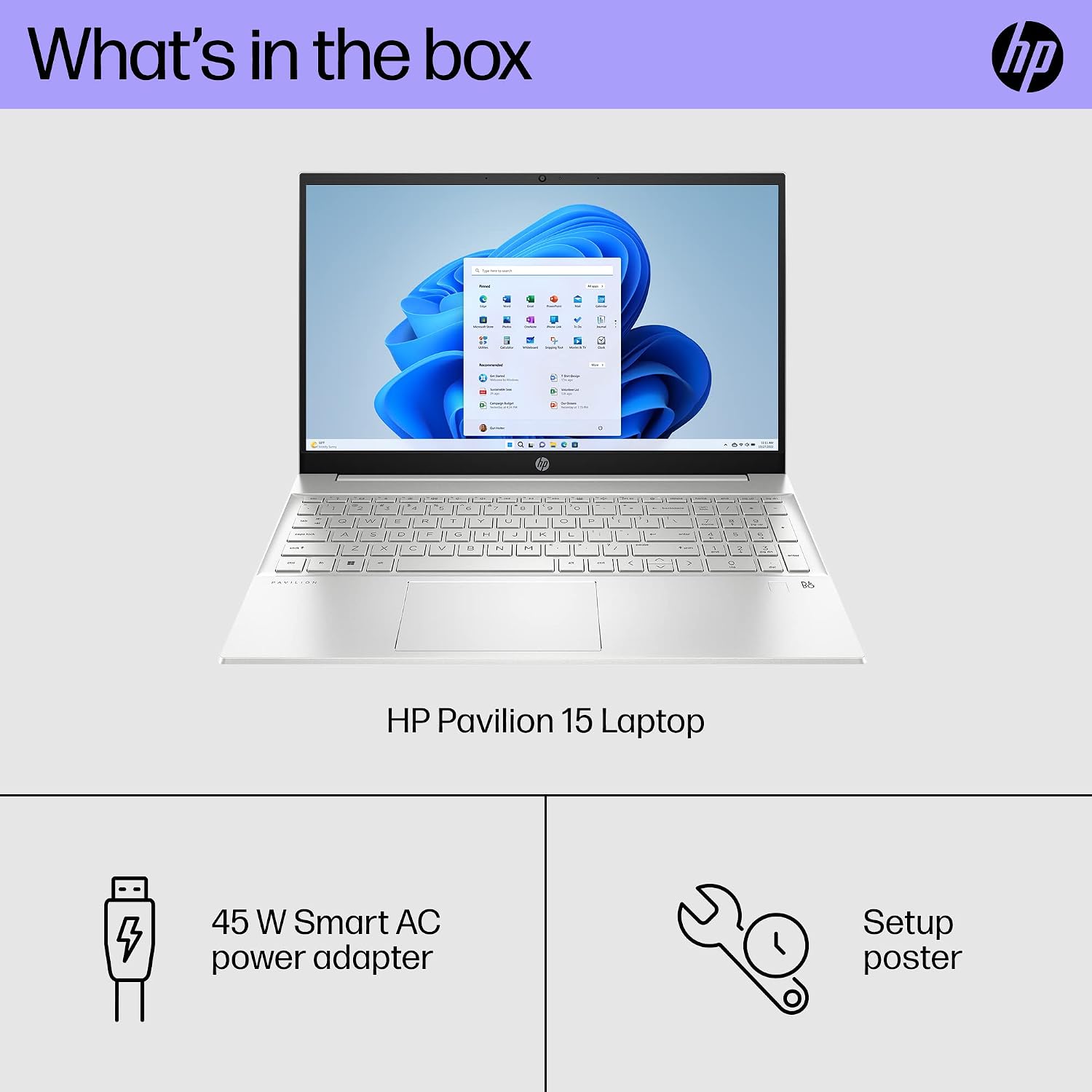 HP Pavilion 15 inch Laptop, FHD Touchscreen, 13th Generation Intel Core i5-1335U, 8 GB RAM, 512 GB SSD, Intel Iris Xe Graphics, Windows 11 Home, 15-eg3010nr (2023)
