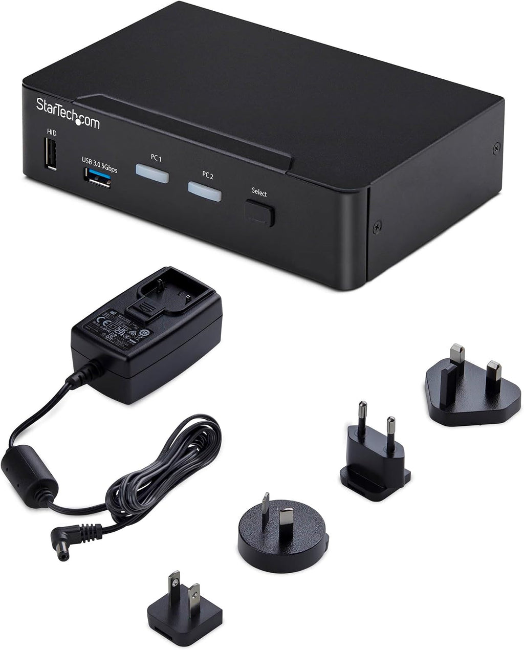 StarTech.com 2-Port DisplayPort KVM Switch, 4K 60Hz, DP 1.2, HDCP 1.4, EDID Management, 2-Port USB 3.0 Hub, TAA Compliant