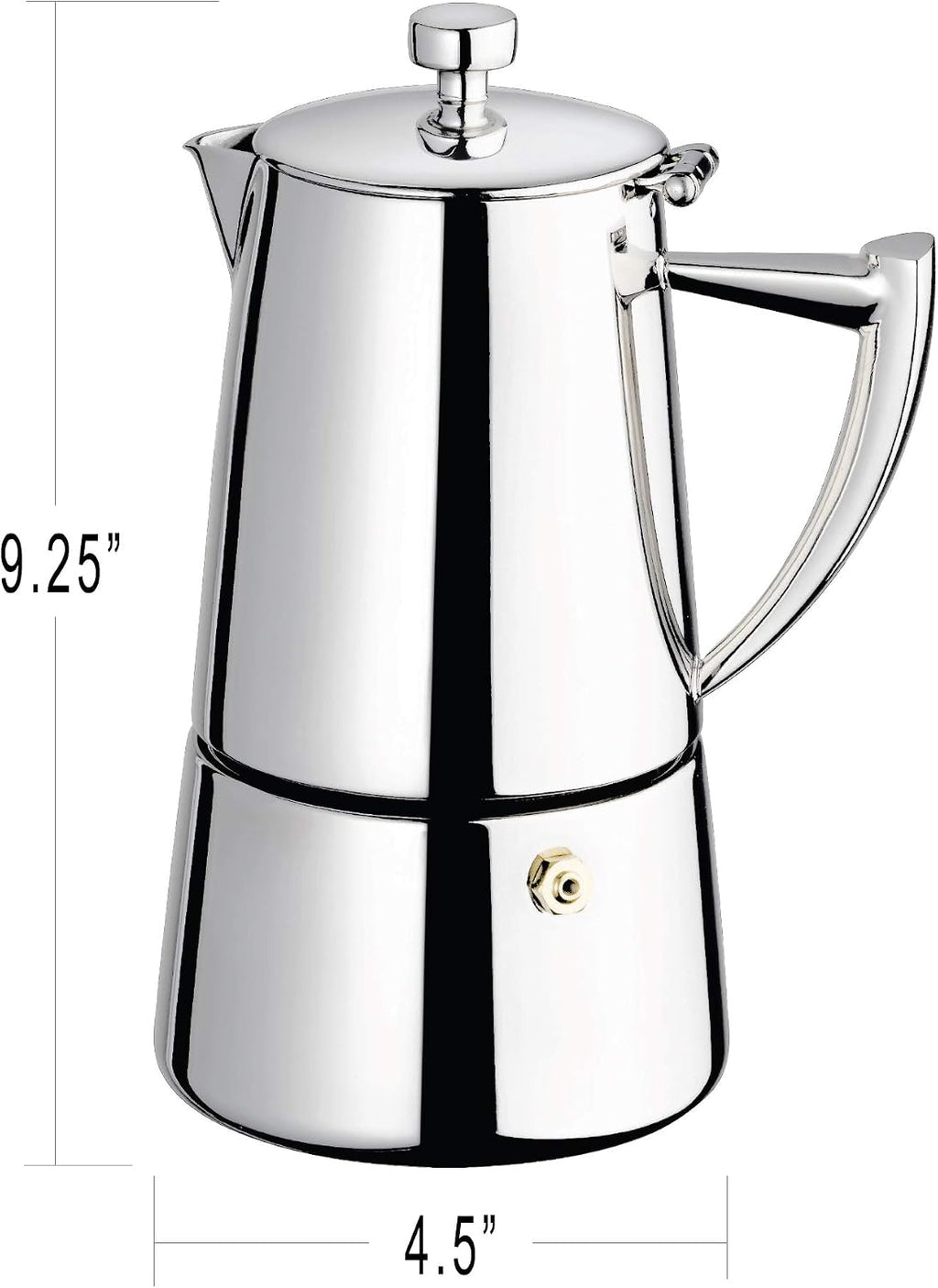 Cuisinox Roma Stovetop Espresso Maker COF-10R, Stainless Steel Coffee Percolator Stovetop, Heat-Resistant & Non-Reactive, 10-Cup Italian Espresso Maker Easy to Clean, Durable Stove Top Percolator