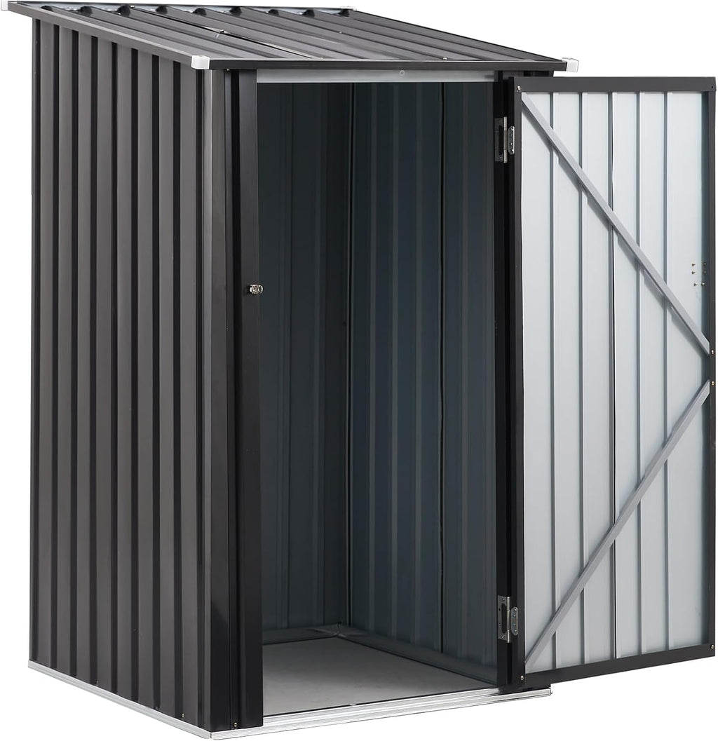 Ball & Cast 3x3 FT Outdoor Storage Shed,Metal Steel Garden Tool Cabinet with Single Lockable Door,Utility Waterproof House Shelter for Shovels, Umbrellas, Antennas, Escalators,Dark Gray