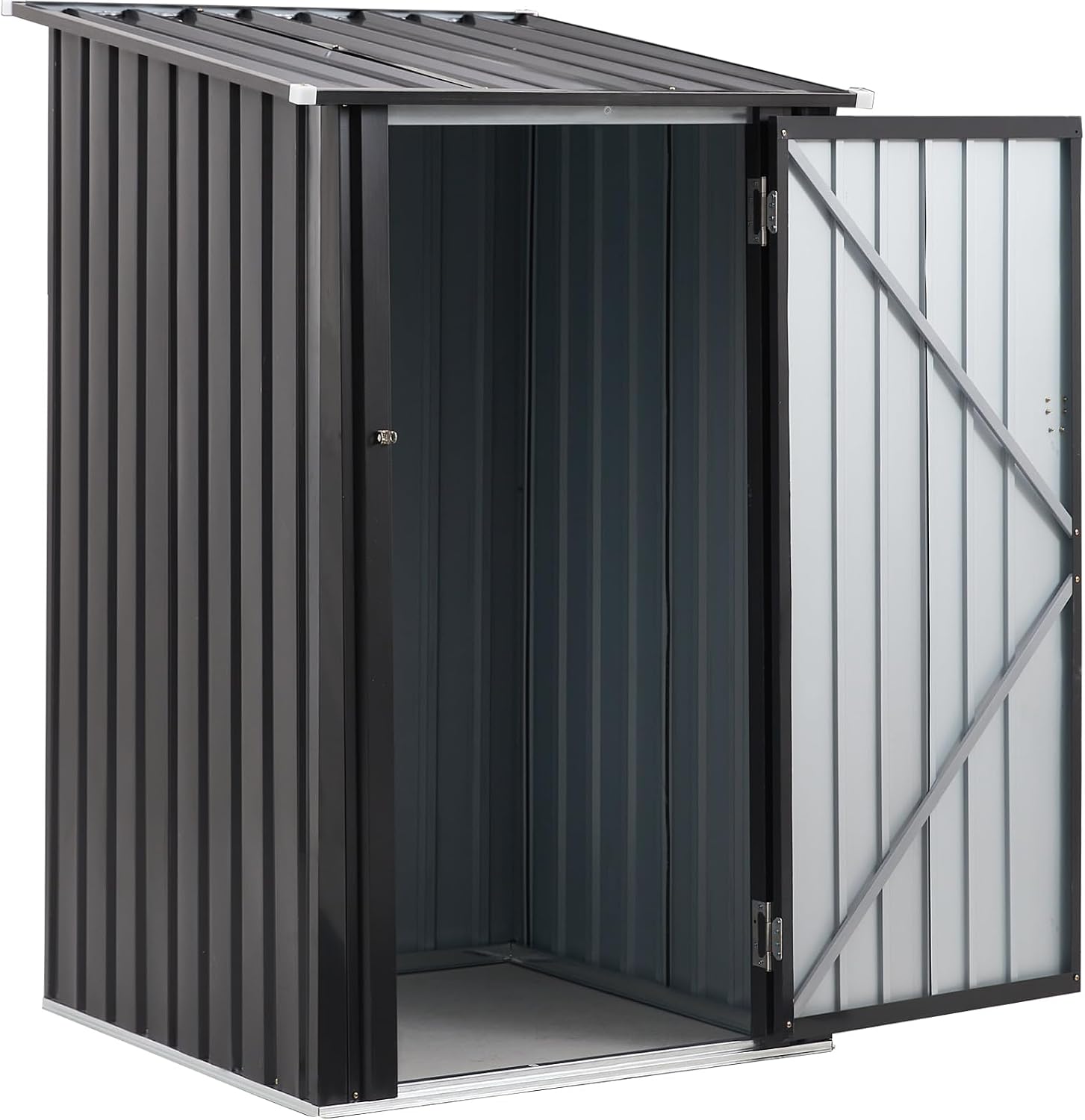 Ball & Cast 3x3 FT Outdoor Storage Shed,Metal Steel Garden Tool Cabinet with Single Lockable Door,Utility Waterproof House Shelter for Shovels, Umbrellas, Antennas, Escalators,Dark Gray