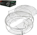 Expander Rack Kit with Drip Pan for Big Green Egg Large, Green Egg Accessories Replacement Parts, Eggspander Rack for BGE 5 Piece Kit Conveggtor Basket with Removable Cooking System
