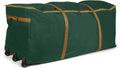 Covermates Keepsakes Christmas Tree Rolling Cinch Bag – Heavy-Duty Polyester Holiday Storage with Wheels, Reinforced Handles & Cinch Straps – Durable Christmas Tree Storage Solution, Green