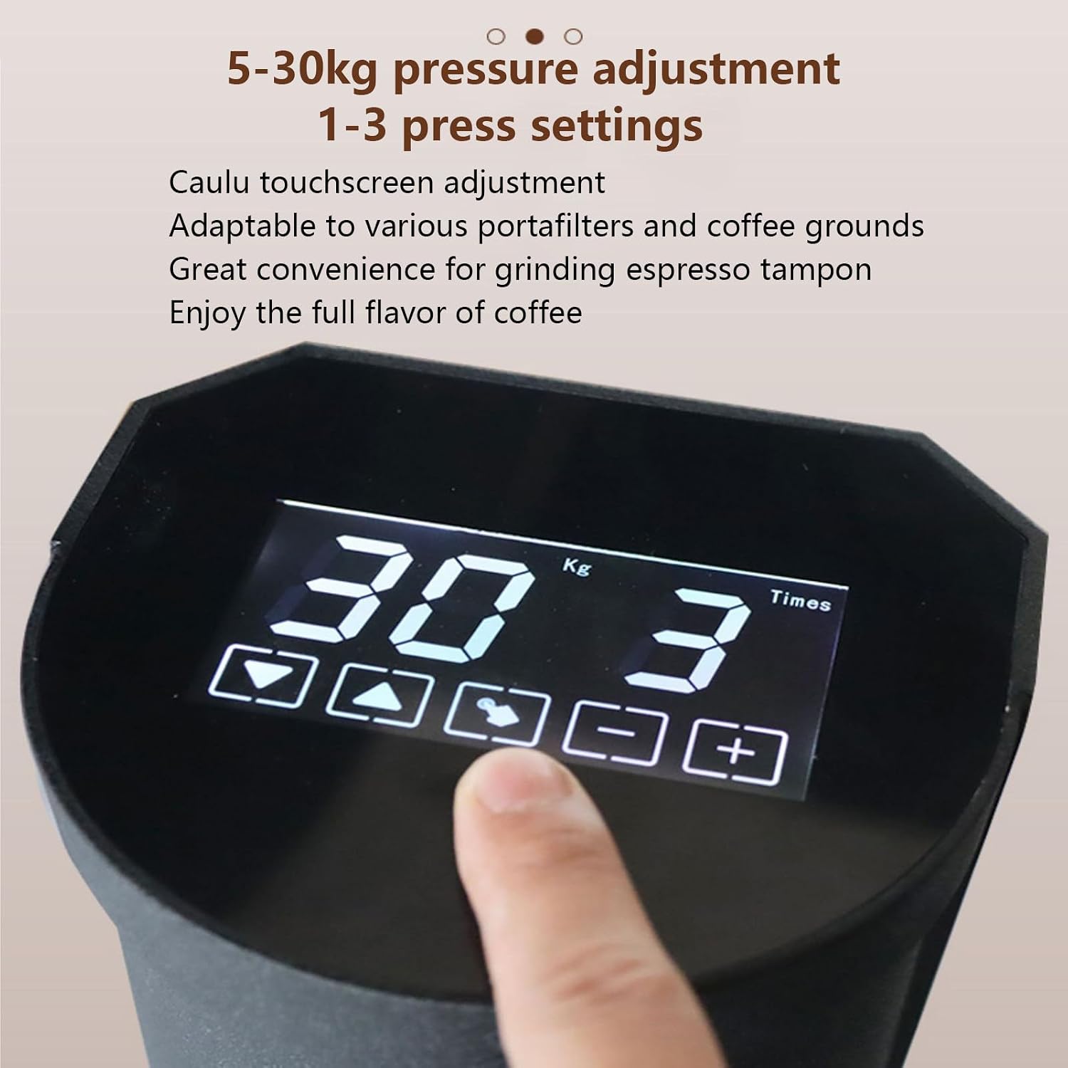 Electric Espresso Tamper 58mm Automatic Expresso Coffee Powder Press Machine Bean Powder Press Machine for Professional Espresso Preparation Adjustable Pressure Whiteflatsole