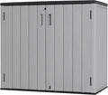 Mrosaa Large Outdoor Storage Box,Resin Sheds&Outdoor Storage Waterproof/Lockable,Outdoor Storage Cabinets for Balcony,Garage,Backyard (37Cu.ft-Pale Grey)