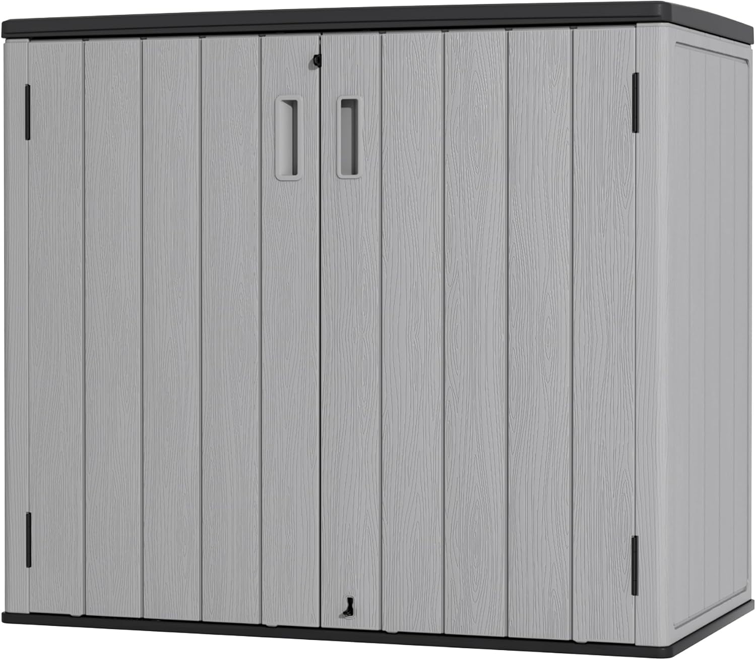 Mrosaa Large Outdoor Storage Box,Resin Sheds&Outdoor Storage Waterproof/Lockable,Outdoor Storage Cabinets for Balcony,Garage,Backyard (37Cu.ft-Pale Grey)