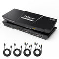 TESmart DisplayPort + HDMI KVM Switch 2 Monitors 2 Computers 4K@60Hz, Dual Monitor KVM Switch 2 Port Extended Display,USB 2.0, EDID Emulators, Hotkey Switch, L/R Audio,Button Switch with Input Cable