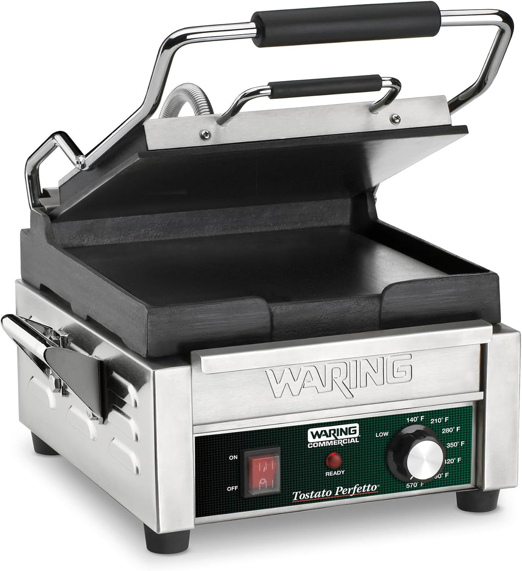 Waring Commercial WFG150 Tostato Perfetto® Compact Flat Toasting Grill, 120V, 1800W, 5-15 Phase Plug