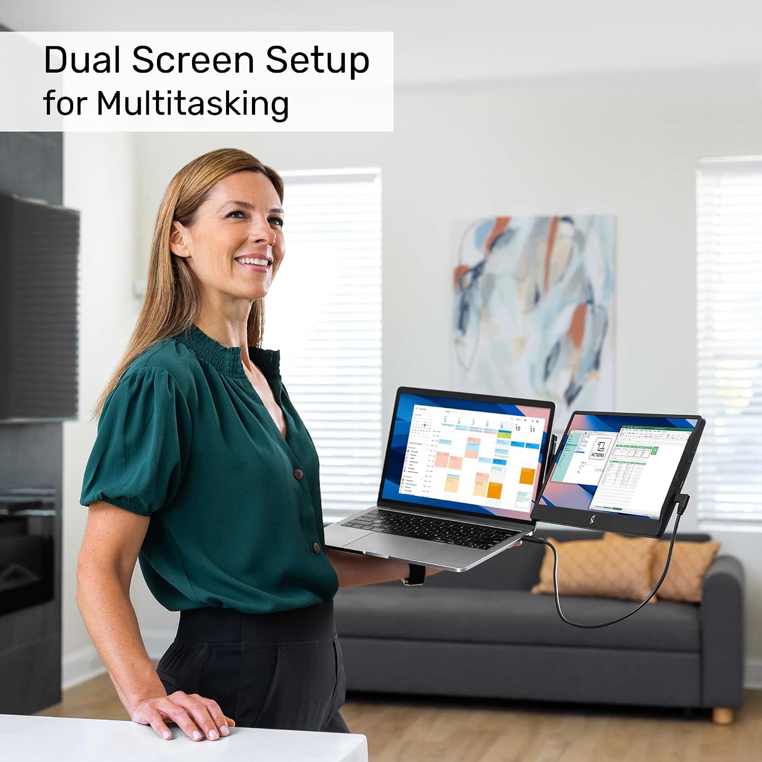 SideTrak Swivel 12.5' Portable Monitor for Laptop, Patented Swivel Hinge, Laptop Screen Extender | FHD Dual Screen w/Kickstand, USB or HDMI, Mac, PC, Chromebook Compatible - 10 Pack