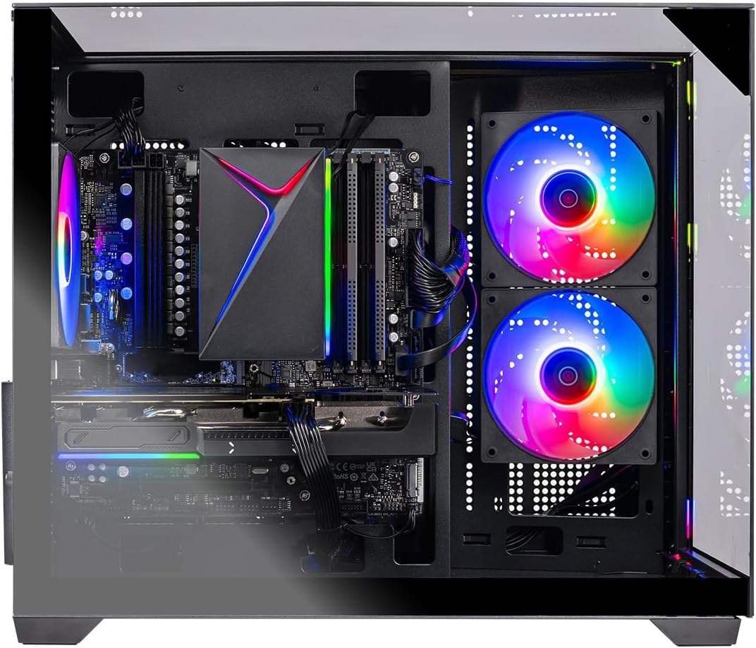 Skytech Gaming Crystal Gaming PC, AMD Ryzen 5 5500 3.6GHz, NVIDIA RTX 3050 6GB, 1TB NVMe SSD, 16GB DDR4 RAM 3200, 650W Gold PSU, Wi-Fi, Win 11, Gaming Desktop