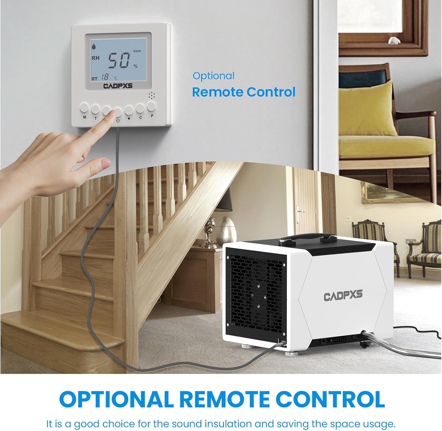 CADPXS Crawl Space Dehumidifier with Drain Hose, 80 Pint Commercial Dehumidifier for Basement, Home Use, Water Damage, Auto Defrost, Memory Start, cETL, Up to 1000 Sq Ft, 5 Years Limited Warranty