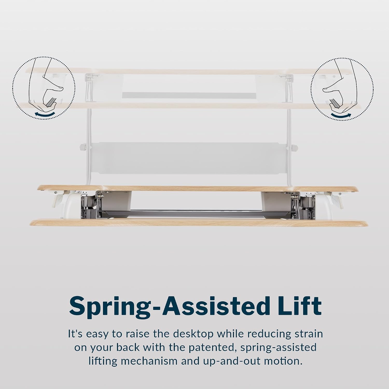 Vari VariDesk Pro Plus 36 Standing Desk Converter – 11 Height Settings + Spring Lift, 2 Tier Design, Keyboard Tray, Fits Desktops 36' Wide x 26.5' Deep – Delivers Fully Assembled (Light Wood)