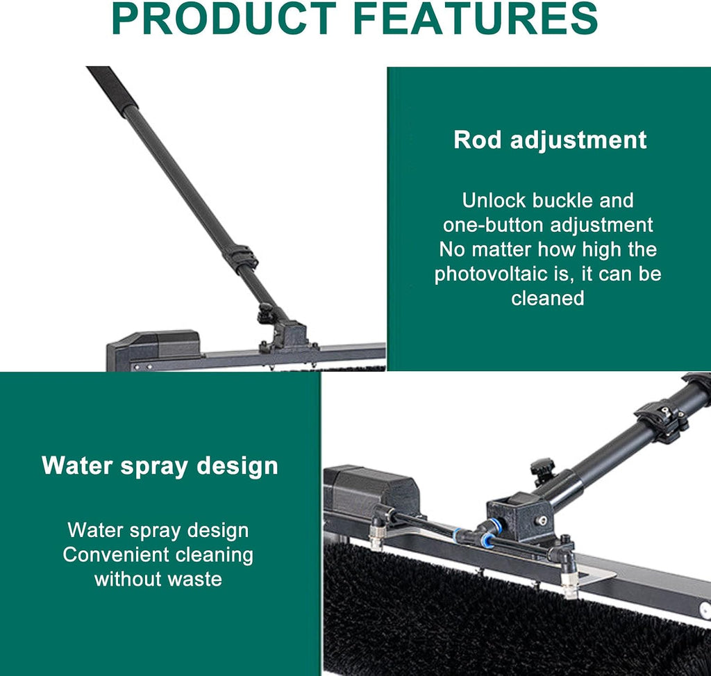 Electric PV Panel Cleaning Brush 3.5m/5.5m/7.5m, with Extension Pole, Solar Panel Cleaner, Automatic Water Supply Cleaning Brush(3.5M)