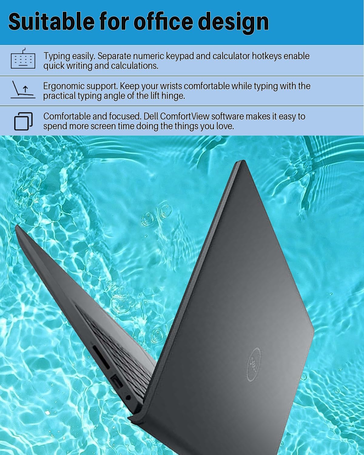 Dell Inspiron 15 3535 Touchscreen Laptop for Student & Business, 15.6 FHD Display, AMD Ryzen 5 7530U Processor, 32 GB RAM, 2 TB SSD, Wi-Fi, Windows 11 Pro & Microsoft Office Lifetime License