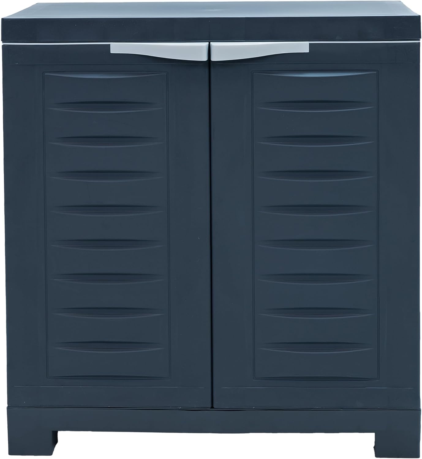 Sunnydaze 25.5' H Resin Garage Storage Cabinet - Garage Cabinet with Adjustable Shelf - Freestanding Utility Storage for Laundry Room, Office, Basement - Charcoal