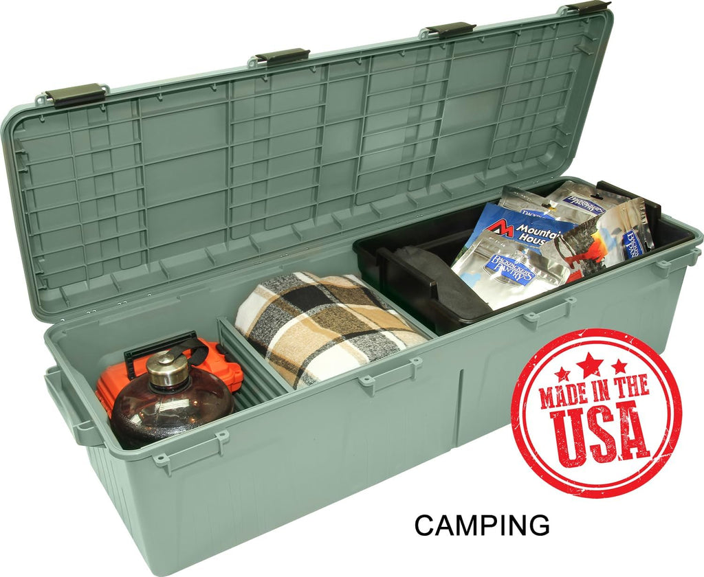 MTM MGC - The Mule Mobile Gear Crate, Storage for Hunting Gear, Shooting Supplies, Outdoor Gear, Camping Accessories, Water-Resistant, Stackable, Holds 75lbs of Gear, USA Made, Army Green