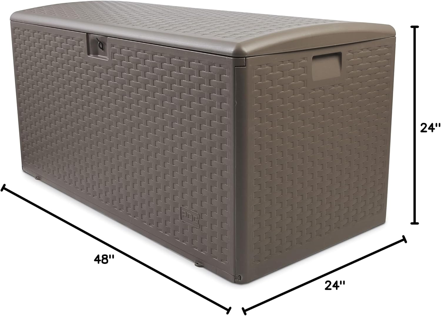 Plastic Development Group Outdoor Storage Deck Box, Standard Close, 99 Gallon, Driftwood