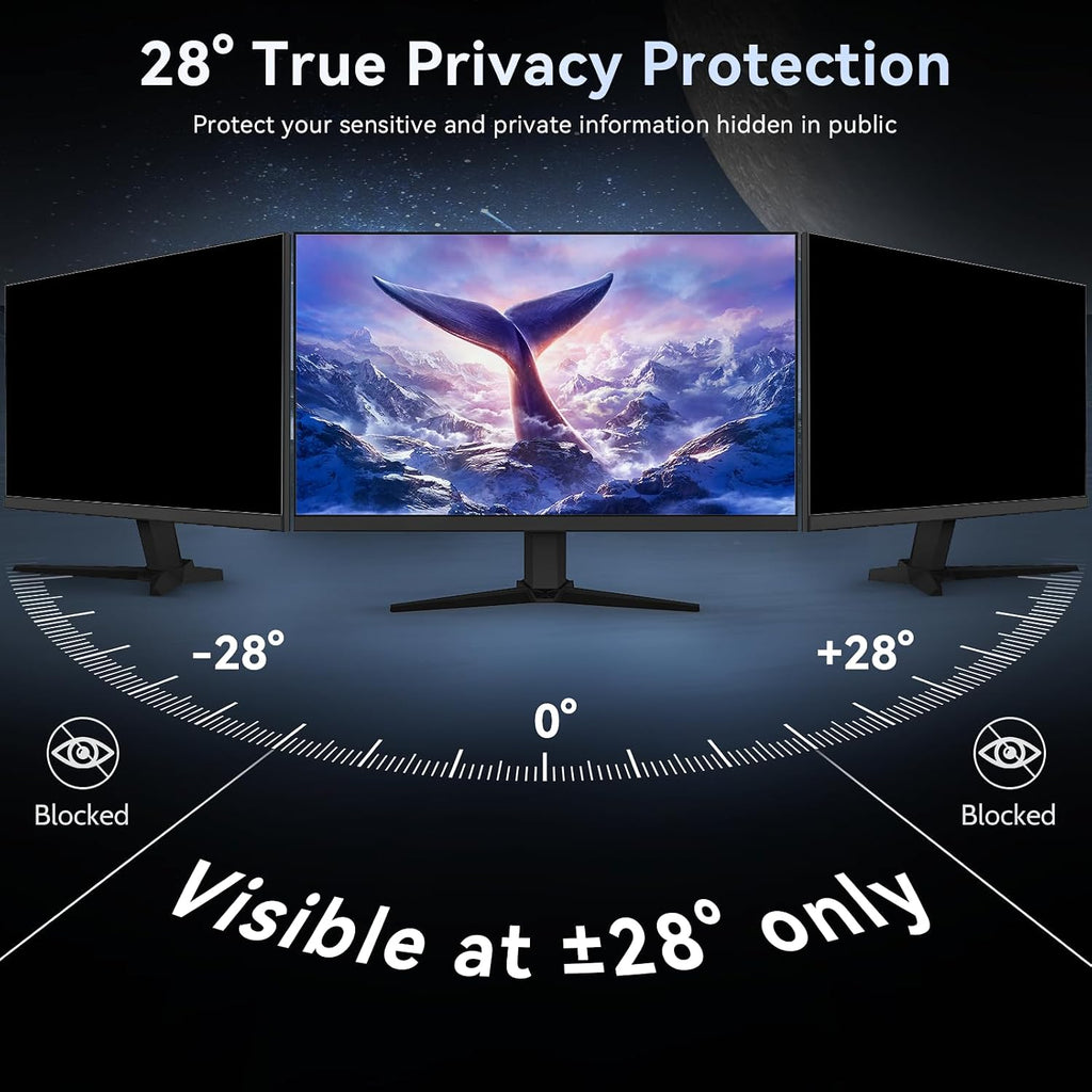 [2-Pack] 31.5 Inch Computer Privacy Screen Filter for 16:9 Widescreen Monitor, Removable Eye Protection Anti Glare Blue Light Filter Privacy Shield, Anti Spy Screen Protector Film 31.5 In