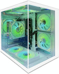 suevery Gaming PC Ryzen5 5600G（3.9GHz Up to 4.4GHz Nvme SSD 512G 16GB RAM WiFi 6 Prebuilt Towers Desktop Computer White (512, GB)
