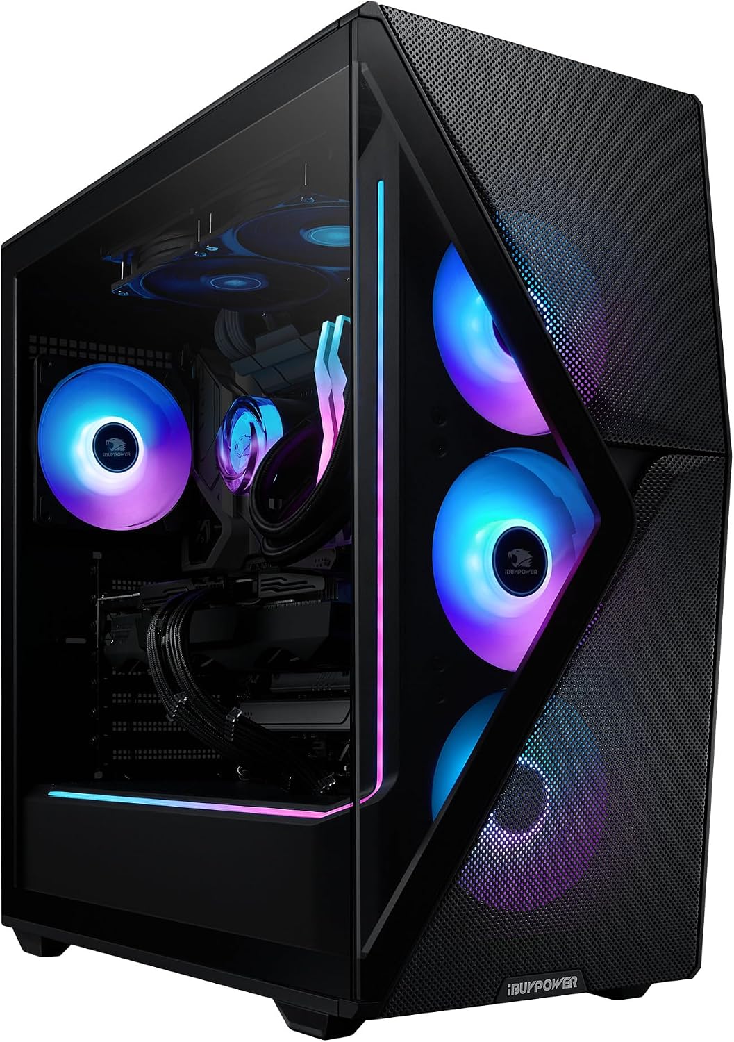 iBUYPOWER Slate MESH Gaming PC Desktop Computer AMD Ryzen 9 9900X CPU, NVIDIA GeForce RTX 5070Ti 16GB GPU, 32GB DDR5 RGB 5200MHz RAM, 2TB NVMe SSD, Windows 11 Home, Keyboard and Mouse - SMA9N57T01