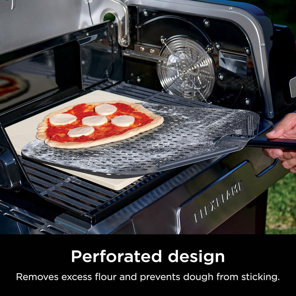 Ninja FlexFlame, Pizza Kit, Electric & Propane Grill, 5-in-1 Cooking System, Includes FlexFlame 16'' Pizza Stone, Durable Cordierite & 16'' Perforated Pizza Peel, Heat-Safe up to 600F, XL Surface