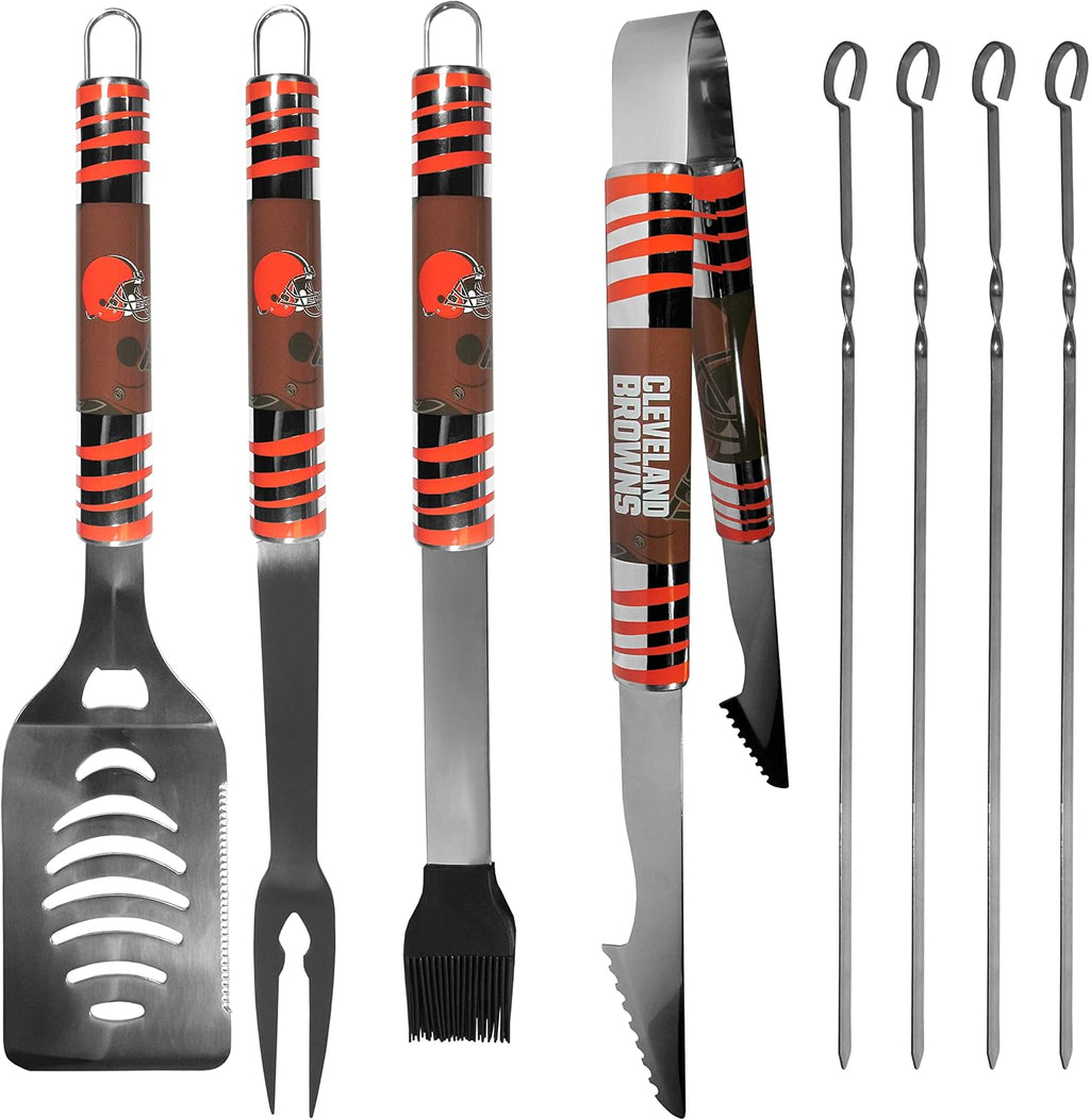 NFL Siskiyou Sports Fan Shop Cleveland Browns Steel Tailgater BBQ Set w/Case 8 piece Gray